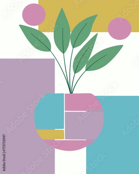 Obraz Social media art drawing with abstract design and creative vector. Background template with copy space for text seamless design.