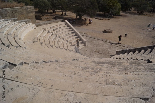 Fototapeta Rhodes, Greece: detail of the odeon on the Acropolis on Monte Smith