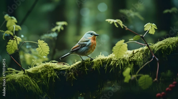 Fototapeta Harmonious Bird in Forest Grove