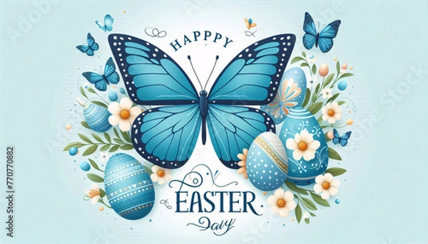 Obraz butterfly on a blue background