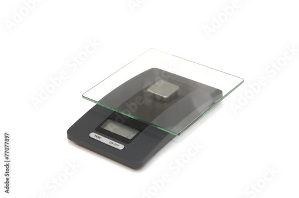 Fototapeta electronic kitchen scales on a white background