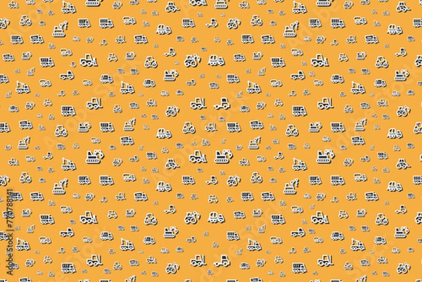 Obraz Seamless construction template on orange background