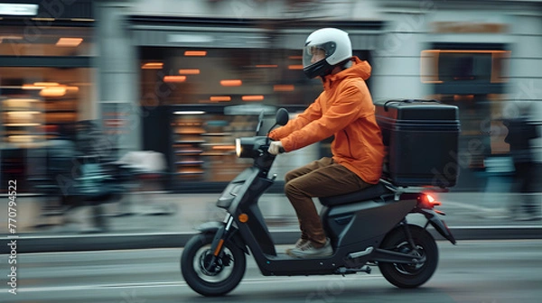 Obraz delivery bike for food order or motorcycle 