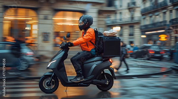 Obraz delivery bike for food order or motorcycle 