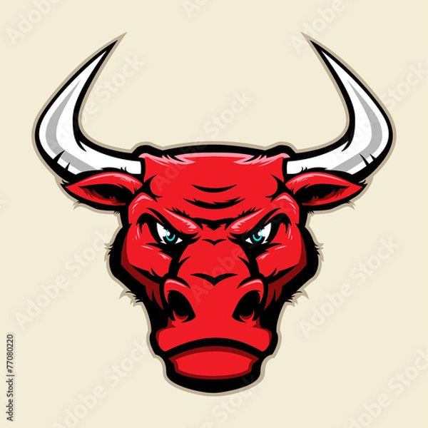 Obraz Angry bull head mascot