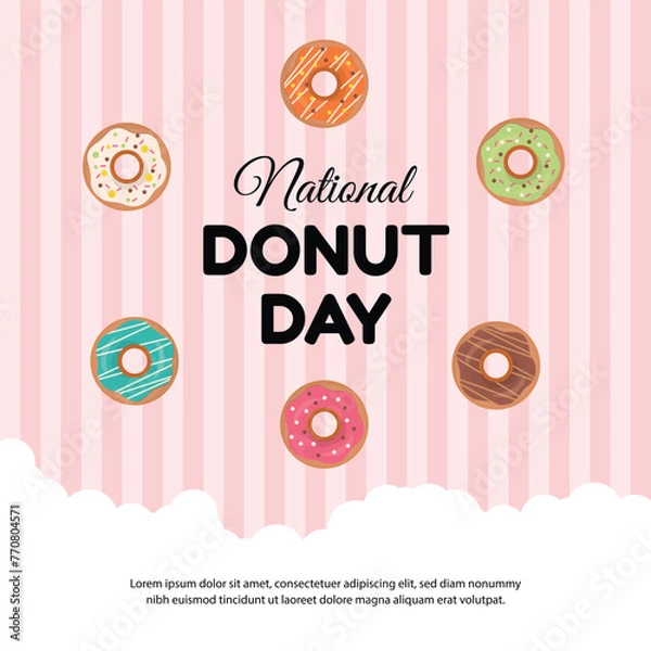 Fototapeta vector graphic of National Donut Day ideal for National Donut Day celebration.