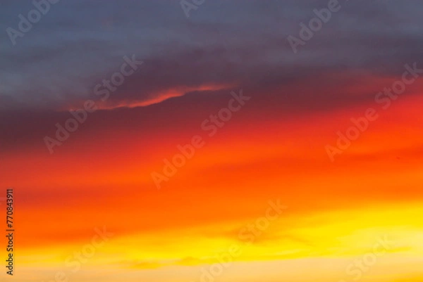 Obraz Fiery Orange Clouds At Sunset.