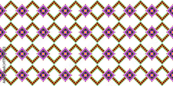 Obraz seamless colorful Plasticine textile wrapping paper border background art shape sqare and triangle