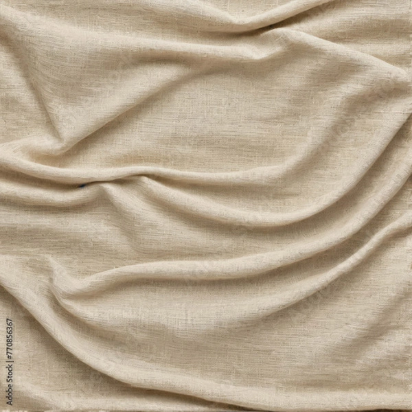 Fototapeta Close Up View of Beige Fabric. Generative AI