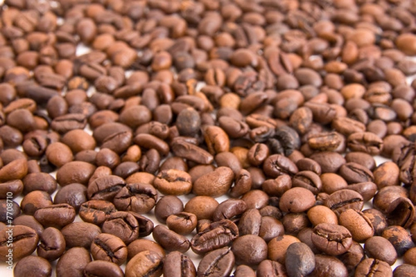 Fototapeta coffee beans on white background