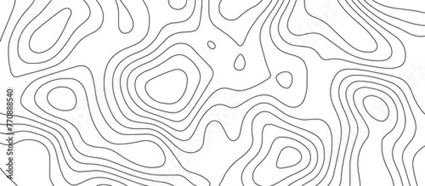 Fototapeta Abstract topographic map patterns, topography line map. The black on white contours topography stylized height of the lines. cotour map and line terrain path. Linear graphics. Vector illustration.
