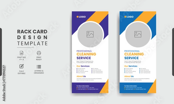 Fototapeta Cleaning Service Rack Card or Dl Flyer Template Design