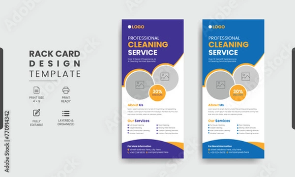 Fototapeta Cleaning Service Rack Card or Dl Flyer Template Design