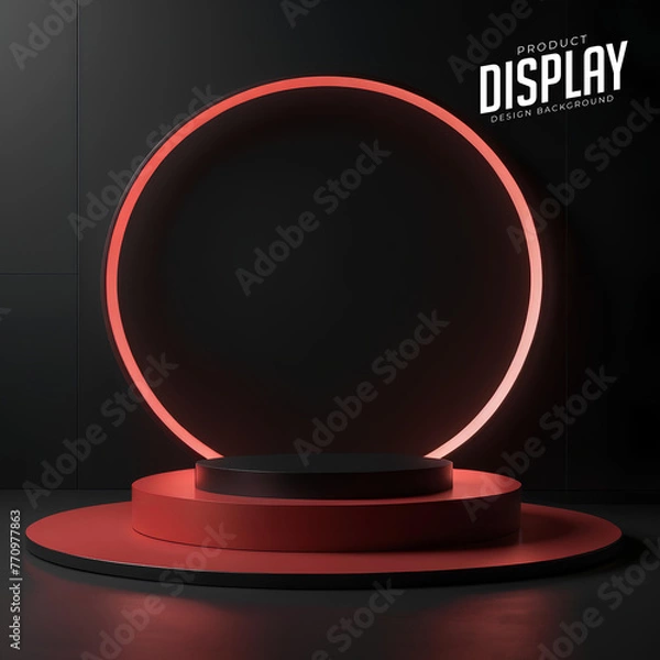 Obraz 3D rendering abstract gold platform podium product presentation backdrop