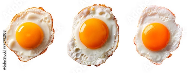 Obraz fired egg top view isolated background