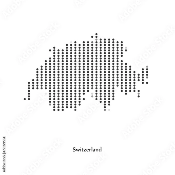 Fototapeta Dotted map of Switzerland for your design