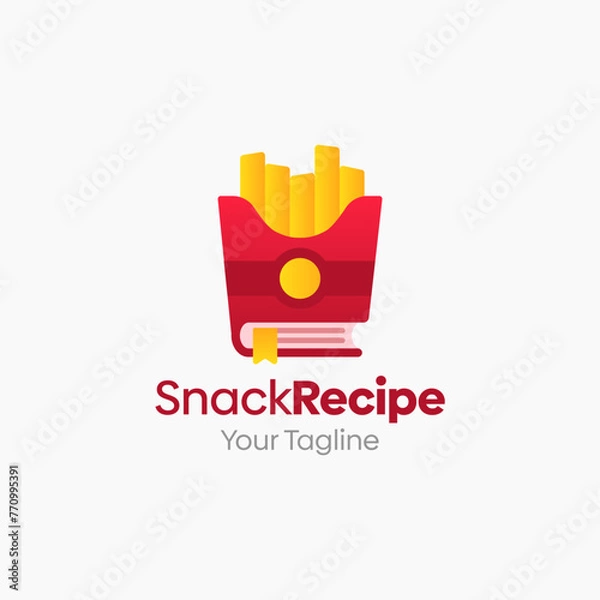 Fototapeta Illustration Vector Graphic Logo of Snack Potato Recipe. Merging Concepts of a Book and Snack Potato Good for Education, Course, Learning, Academy etc