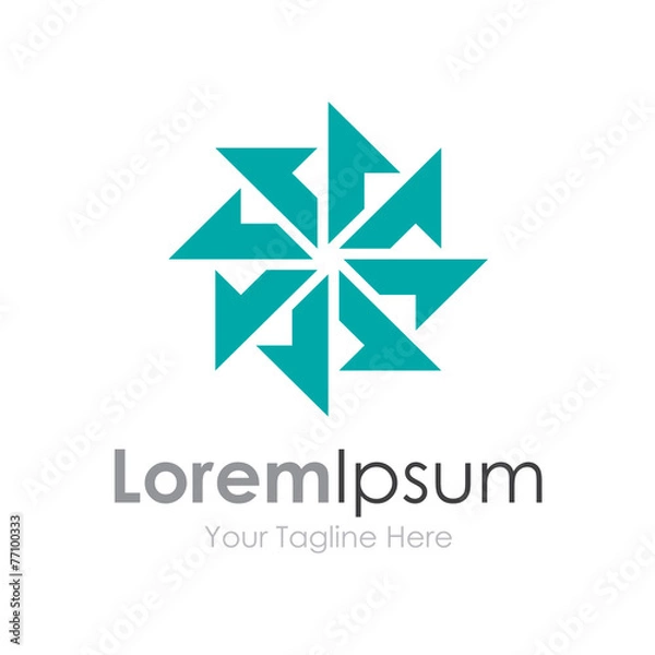Fototapeta Razor sharp tech circle bussiness element icon logo