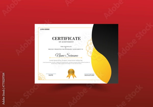 Obraz Appreciation & Achievement Certificate Template Design.