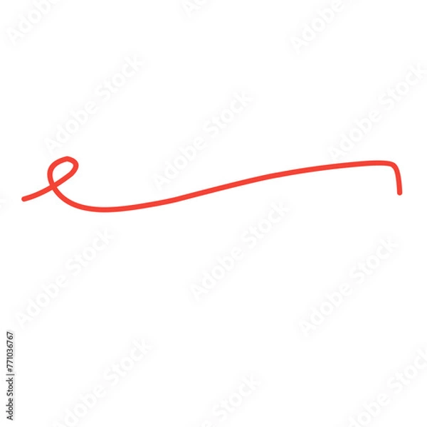 Fototapeta red brush stroke underline