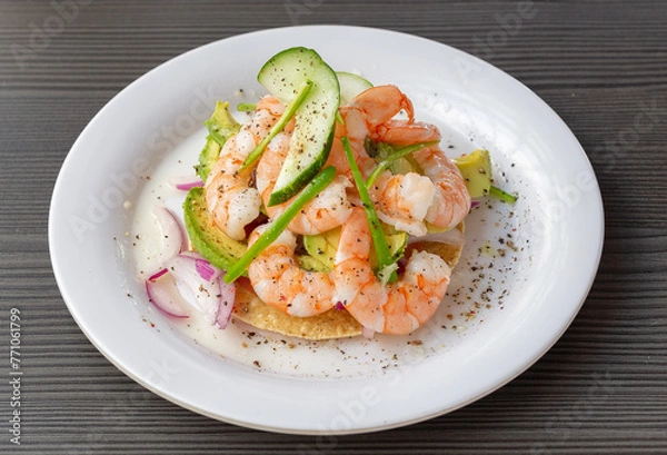 Obraz tostada de camarones