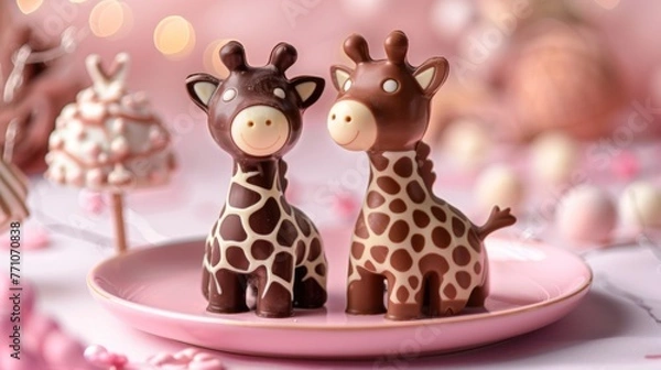 Obraz giraffe shaped chocolate