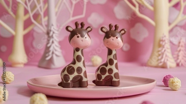 Obraz giraffe shaped chocolate