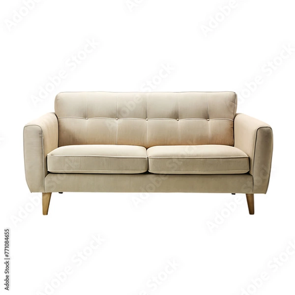 Obraz elegant grey sofa with cushions isolated