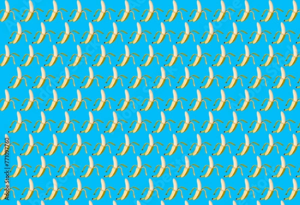 Obraz a seamless pattern of bananas on a blue background