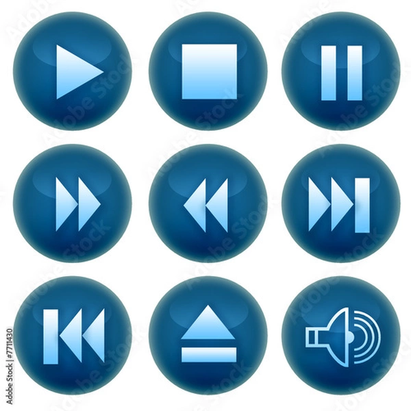 Obraz blue audio buttons