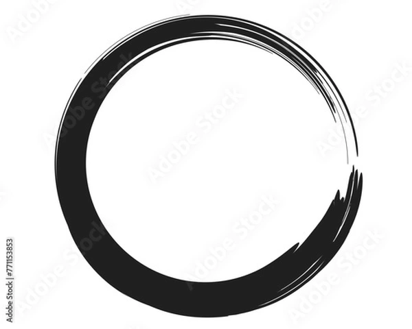 Obraz Paintbrush stroke, paint circle element, Round circular banner frames and border