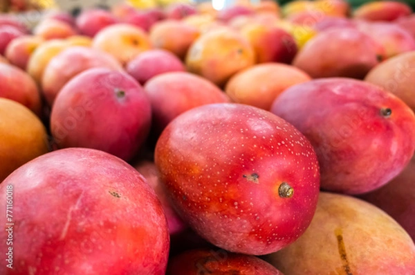 Obraz red stacks of mango fruits