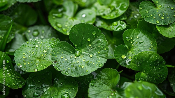 Fototapeta dense fresh Centella asiatica patterns