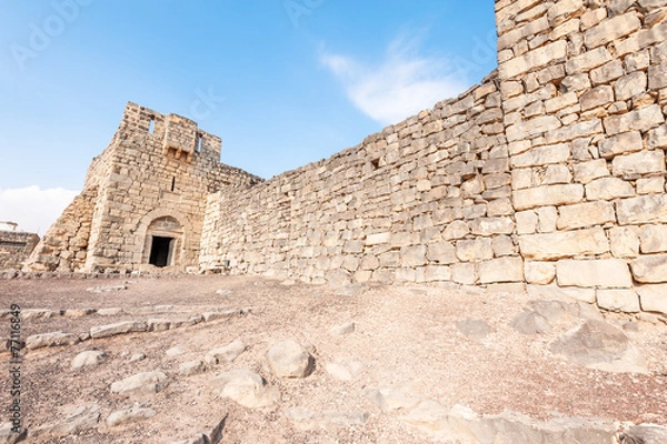 Fototapeta Main entrance of Qasr Azraq is a large fortress in Azraq, Jordan
