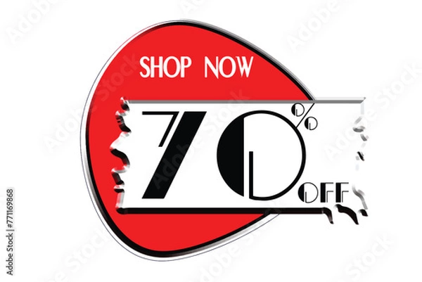 Fototapeta Special discount 70% discount number design Vector illustration
