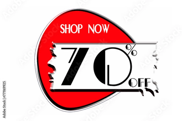 Fototapeta Special discount 70% discount number design Vector illustration