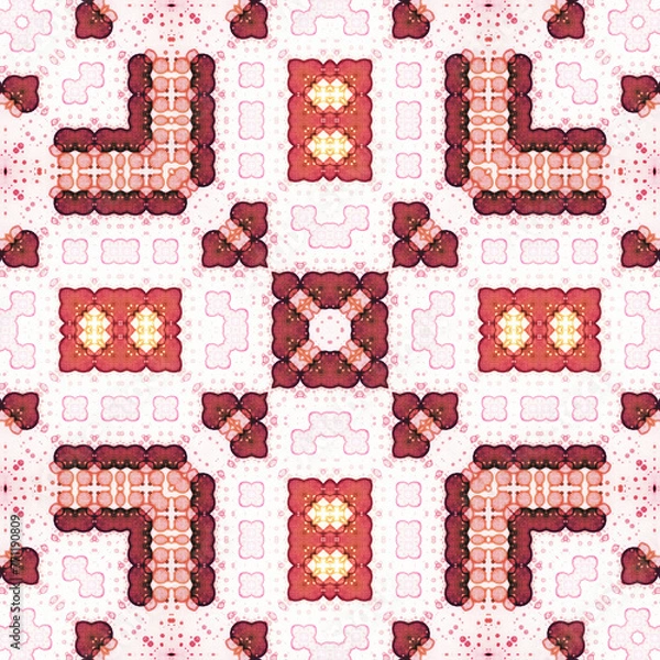 Obraz seamless abstract pattern and texture. Symmetrical pattern of watercolors and bubbles