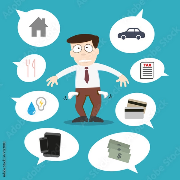 Obraz Business man with financial issue