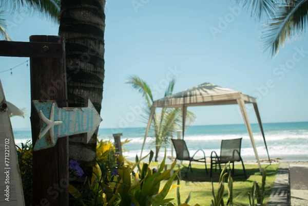 Obraz flecha camino a la playa 