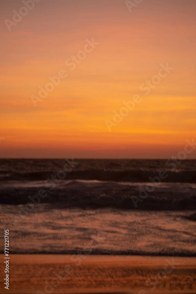 Obraz atardecer en la playa 
