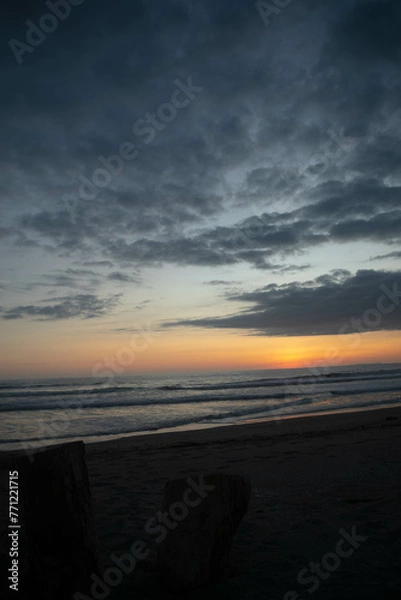 Obraz atardecer en la playa 