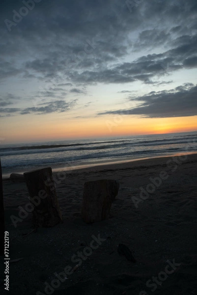 Obraz atardecer en la playa 