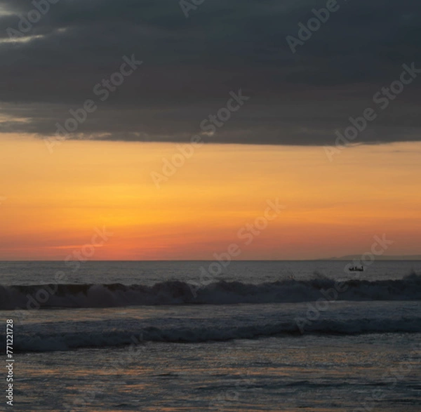 Obraz atardecer en la playa 