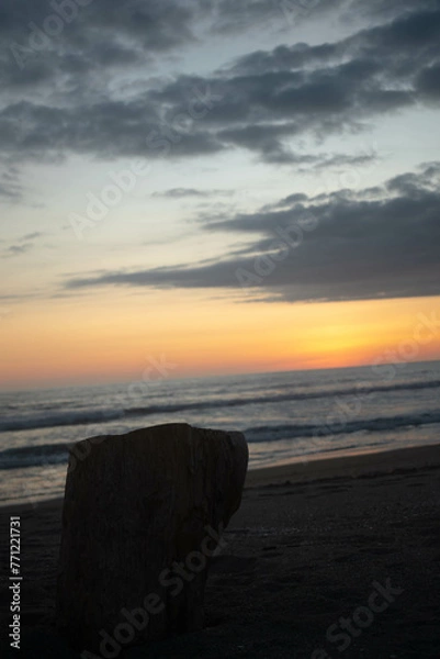 Obraz atardecer en la playa 