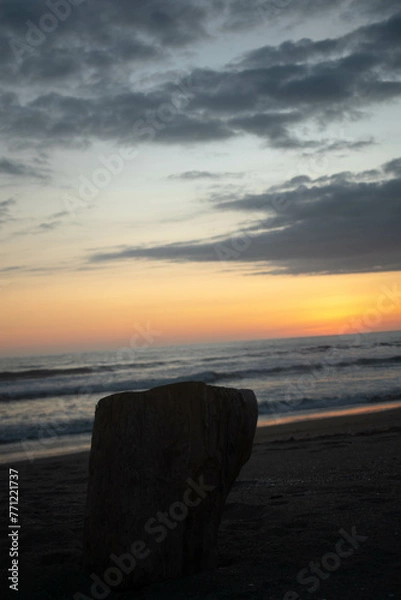 Obraz atardecer en la playa 