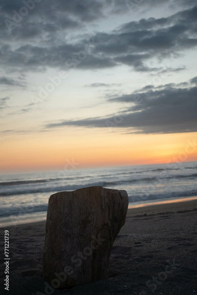 Obraz atardecer en la playa 