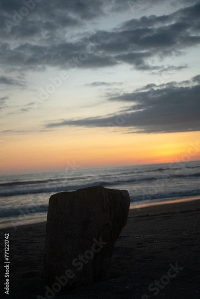 Obraz atardecer en la playa 