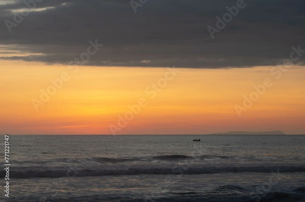 Obraz atardecer en la playa 