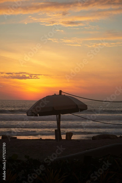 Obraz atardecer en la playa 