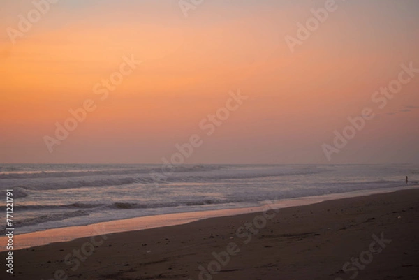 Obraz atardecer en la playa 